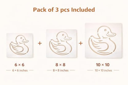 Rubber Duck Stencil – Reusable Duckling Art Stencil for Painting, Crafting and DIY Projects (3 Pcs Set) - style: Rubber Duck
