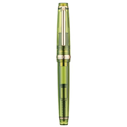 Jinhao 82 Acrylic Fountain Pen, Iridium Fine Nib with Ink Converter, Transparent Olive Green Classic Design Smooth Writing Pen (Gold Trim) - color: Olive Green Clear (Gold Trim), style: Fine (0.5 mm)