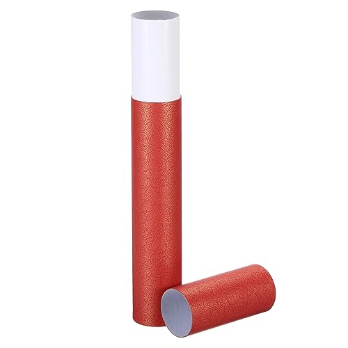 PATIKIL 2 Inch x 15 Inch Poster Tube, 1Pcs Photo Storage Tube Portable Shipping Mailing Tubes Calligraphy Painting Tubes Round Carrying Case for Storing Paper Art Map Documents, Red - size: 2 Inch x 15 Inch