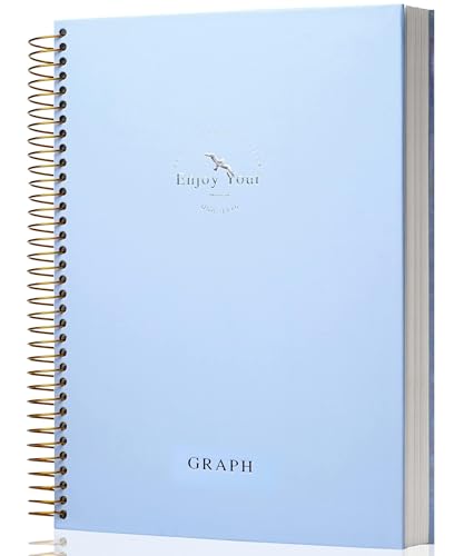FLYING EAGLE 8.5 x 11 Large Graph Notebook Journal Spiral Graph Grid Notebook 210 Pages Hardcover Notebooks Engineering Paper Notebook Graphing Notebook for Men Women, Blue - color: Blue, size: Graph