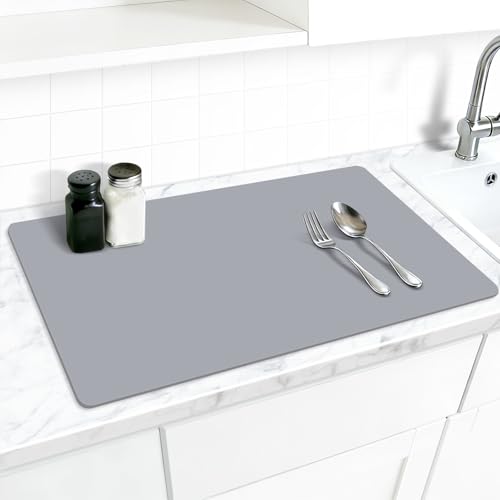 AECHY Silicone Mats for Kitchen Counter 27.5 x 16.5 Inch, 2mm Thick – Multipurpose Silicone Mat Thick Heat Resistant Mat Shipped Rolled Up Kitchen Counter Mat Nonslip Silicone Mats, Dark Gray - color: Dark Gray, size: 27.5" x 16.5"