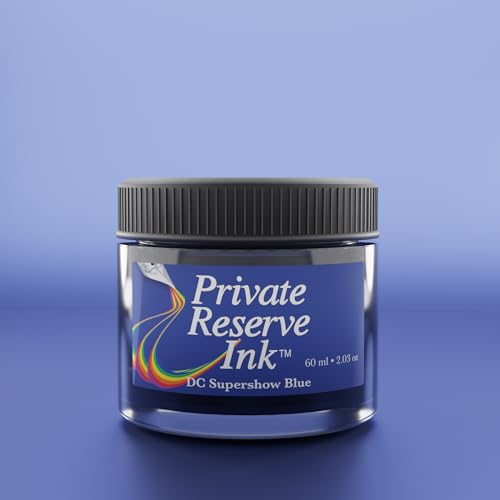 Private Reserve Premium Fountain Pen Ink, 60ml Bottle, DC Supershow Blue | Premium fountain pen ink with smooth flow, rich color, and reliable everyday writing performance. - color: DC Supershow Blue