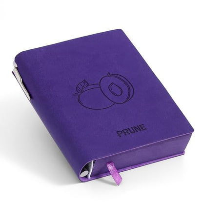 Thick Blank Journal Notebook 400 Pages With Pen Holder ，100gsm Thick Color Paper Fruit A6 Unlined Plain Sketchbook ，No Lines Notebook Soft Leather Unlined Pocket Blank Notebook For Women Drawing Book Memo Writing Sketch Diary 3.9 × 5.5 (Prune -Purple) - s