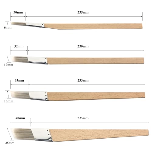 Trim Paint Brushes Set of 4, 0.25" 0.5" 0.7" 1" Slanted Edge Paint Brushes for Detail, Small Cutting in Brushes for Trim, Edges, Corners, Crafts and Home Decor