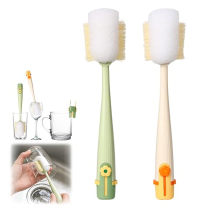 5 in 1 Bottle Cleaning Brush Set, 2026 New Multifunctional Water Bottles Cleaner Brushs, Detachable Portable Bottle and Cup Lid Cleaning Brush Tool, Straw, Lid, Gap & Cup Brushes (Green + White)