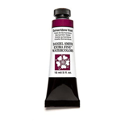 Daniel Smith 284600094 Extra Fine Watercolor 15ml Paint Tube, Quinacridone, Violet 0.5 Fl Oz (Pack of 1) - color: Violet