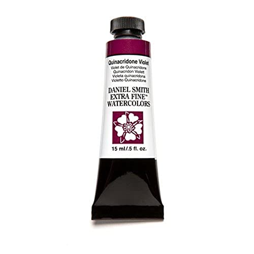 Daniel Smith 284600094 Extra Fine Watercolor 15ml Paint Tube, Quinacridone, Violet 0.5 Fl Oz (Pack of 1) - color: Violet