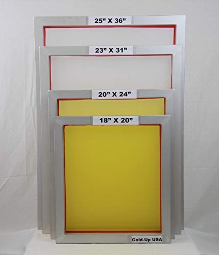 23 x 31 Inch Pre-Stretched Aluminum Silk Screen Printing Frames with 130 White Mesh (6 Pack Screens)