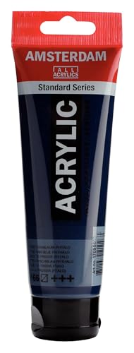 Amsterdam Standard Series Acrylic Tube 120ml Prussian Blue (Phthalo) 566 (17095662) - color: Prussian Blue (Phthalo), size: 4.05 Fl Oz (Pack of 1)