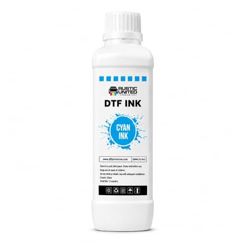 DTF Film Cyan Ink 500ml - Premium Heat Transfer Direct to Film Ink for DTF Printer L1800 XP600 I3200 ET-8550 XP15000 R1390 ET-4800 ET-2800 L800 - color: Cyan, size: 500ml