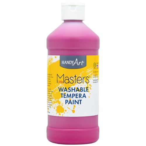 Handy Art Little Masters Washable Tempera Paint, Magenta, 16 oz Bottle | Bright & Mixable, High Opacity, Washable Colors for Classroom, Students, Kids, Young Artists, Safe & Non-Toxic, Made in USA - color: Magenta, size: 16 Fl Oz (Pack of 1)