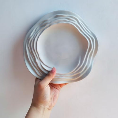 Wehous Irregular Tray Silicone Molds, Wave Flower Tray Resin Concrete Mold, 3D Unique Ocean Wave Shape Storage Container Mold for Epoxy Casting Cement Jewelry Candle Holder Soap Dish Plates DIY Craft - color: Mountain Tray