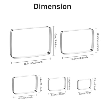 Rectangle Round Corner Cookie Cutters Egg Biscuit for Kids DIY Lunchbox Bento Box Fruit Vegetable Sandwich Cutters for Baking, Pack of 5 - style: Rectangle Round Corner