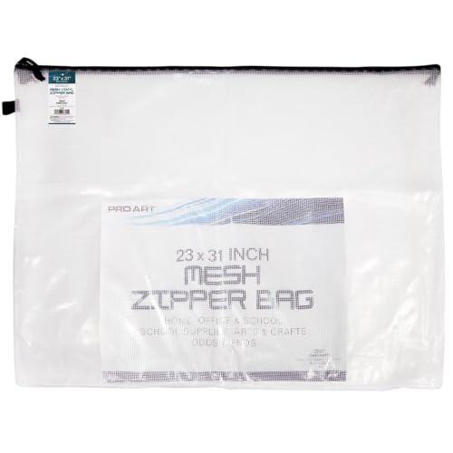 Pro Art Mesh & Vinyl Zipper Bag 23x31 - size: 23-inch x 31-inch Mesh Bag with Zipper
