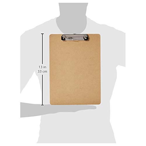 Amazon Basics Hardboard Office Clipboard, Letter Size, 9" x 12.5", Brown, 12-Pack - size: 12-Pack