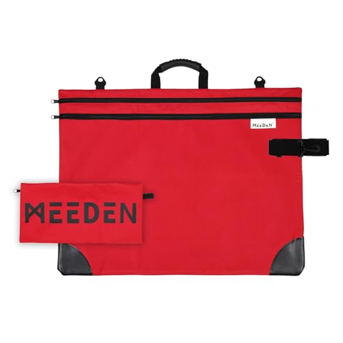 MEEDEN Soft Art Portfolio Bag: 20 X 26 Inch Light Weight Portfolio Canvas Case with Detachable Shoulder Strap -Waterproof 600D Oxford Carrying Storage Case for Canvas, Artwork, Sketching - Red - color: Red, size: 20" X 26"
