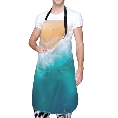 Beach For Waterproof Adjustable Adult Apron With Pockets For Men And Women Cooking, Painting