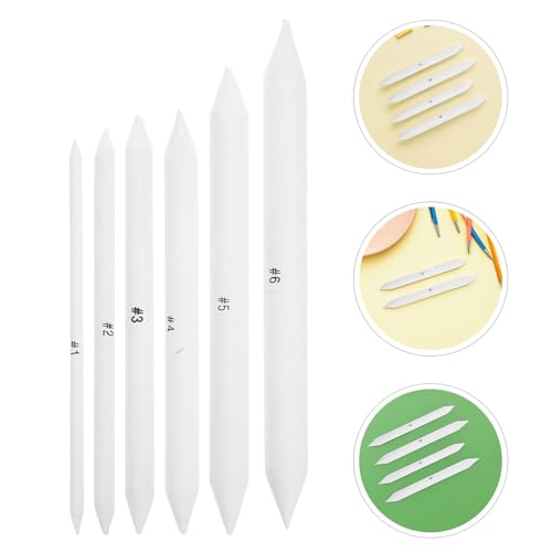 HAPINARY 42pcs Artist Blending Stumps and Tortillions Set for Sketching and Charcoal Drawing, Paper Blending Tools for Students and Artists, Size 1-6, Solid Wood Drawing Blenders for Art