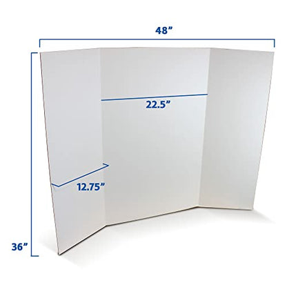 Flipside Products 36” x 48” Project Boards for Presentations, Science Fair, School Projects, Event Displays and Trifold Picture Board, Proudly Made in USA - White - 4 Pack - color: Clay White, size: 4 Pack