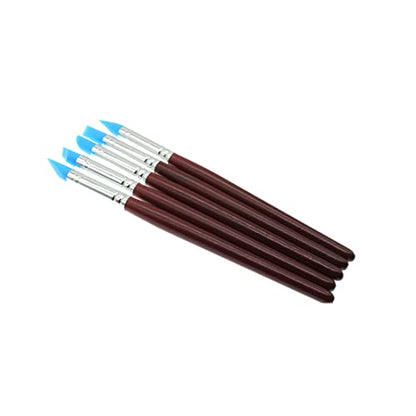 HAJXZH Set of Silicone Shapers Tools 5PCS Rubber Tip Silicon Brushes Silicone Brush Pottery Tool Used for Painting Smearing Clay Modeling Carving Pottery Mud Remove Fingerprints