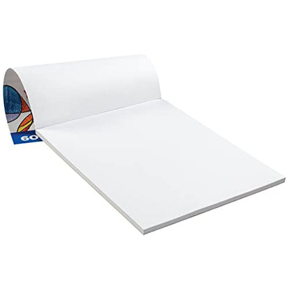 Prang (Formerly Art Street) Drawing & Color Paper Pad, White, Beginner Weight, 9" x 12", 60 Sheets