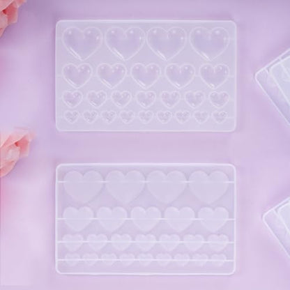 HOVEOX 3 Pieces Heart Shape Resin Molds Resin Heart Molds Heart Shape Resin Molds Silicone for Heart Resin Molds Craft (3)