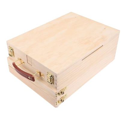Adjustable Wooden Pochade Box Easel with Storage Drawers for Art Painting, Sketching, Portable Table Easel for Artists and Students