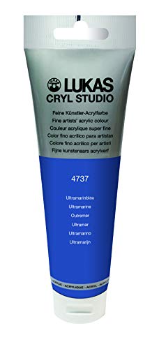 Lukas CRYL Studio Artist Acrylic Paint, Ultramarine Blue, 125 ml Tube - High Pigment Acrylic Paints for Canvas Painting, Large Scale Works - Medium-Viscosity, Water-Mixable, Fast Drying - color: Ultramarine Blue, size: 4.23 Fl Oz (Pack of 1)
