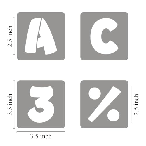 2.5 Inch Letter Stencils for Painting - 42 Pack Alphabet Letter and Number Stencil Templates with Signs for Painting, Reusable Letters and Numbers Stencils for Chalkboard Wood Signs & Wall Art - size: 2.5 Inch