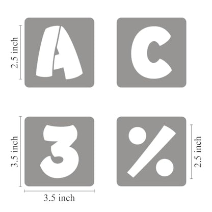 2.5 Inch Letter Stencils for Painting - 42 Pack Alphabet Letter and Number Stencil Templates with Signs for Painting, Reusable Letters and Numbers Stencils for Chalkboard Wood Signs & Wall Art - size: 2.5 Inch