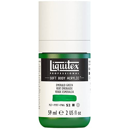 Liquitex Professional Soft Body Acrylic Paint, 59ml (2-oz) Bottle, Emerald Green - color: Emerald Green, style: 2-oz Bottle