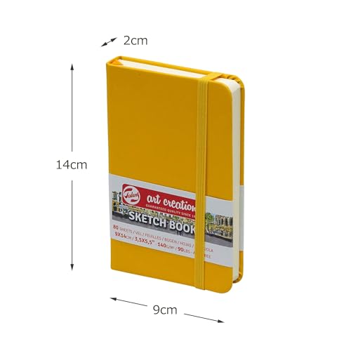 Royal Talens T9314-111M 441769 Talens Art Creation Sketchbook Drawing Notebook 3.5 x 5.5 inches (9 x 14 cm), Golden Yellow - color: goldenyellow, size: 9×14cm