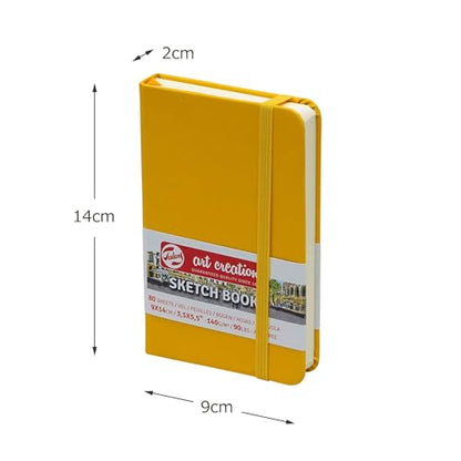 Royal Talens T9314-111M 441769 Talens Art Creation Sketchbook Drawing Notebook 3.5 x 5.5 inches (9 x 14 cm), Golden Yellow - color: goldenyellow, size: 9×14cm