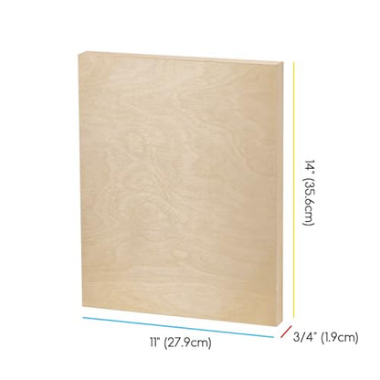 MEEDEN Unfinished Wood Canvas Board: 3/4” Deep 11x14” Wooden Canvas Panel Pack of 4 - Blank Cradled Wood Art Board for Painting - size: 11"x14"- 4 Pack