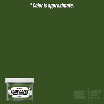 Rapid Cure® Screen Printing Ink Army Green (Quart - 32 oz.) - Plastisol Ink for Screen Printing, Fast Curing Fabric Paint - Screen Print Direct®, USA Made - color: Army Green, size: 32 fl oz