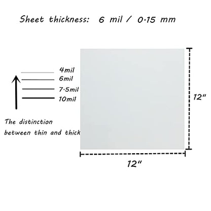BANLTRE 12 Pieces 6 mil Blank Template Material Stencils Mylar for Cutting Paper Clear Transparency Sheet 12 × 12 inch (12-6 mil) - size: 12-6 mil