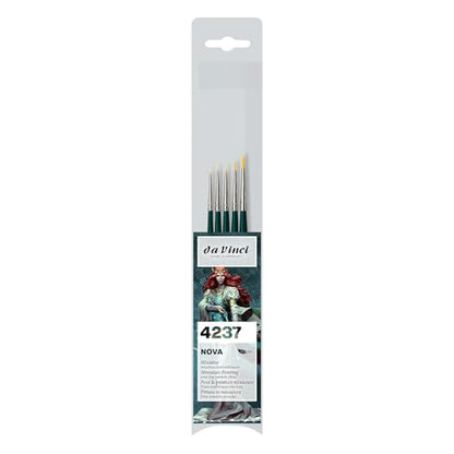 da Vinci Watercolor Series 4237-5 Brush Miniature Set - Nova Synthetics Multi-Media Mini Rounds - Contains Series 1570 Sizes 10/0, 5/0, 3/0, 0, & 2 - Made in Germany - style: Nova Mini Round Set 1
