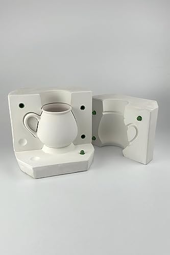 Verona Plaster Mold for Slip Casting Mug, Pottery Mold for Ceramic and Porcelain Clay, 13.5 oz Large Coffee Cup