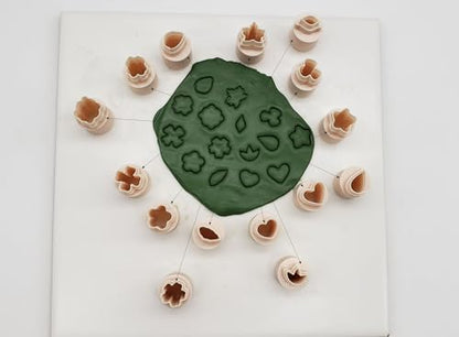 Mini Polymer Clay Cutters 15 Shapes Flower Petal Leaf Shapes Cutters for Earrings Making