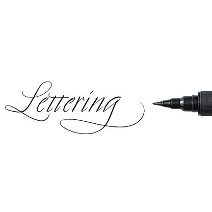 Kuretake Bimoji Fude Pen Fne, Hard brush tip,brush tip marking fude brush pen, for Calligraphy, lettering, illustration, Professional, Made in Japan - style: Fine(Hard brush tip)