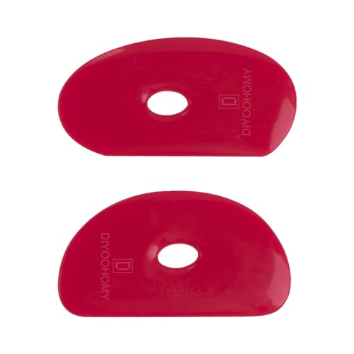 DIYOOHOMY Pottery Ribs for Pottery Tools and Clay Tools, Soft Silicone Ceramic Supplies Kit for Shapes Sculpting,Mud,Trimming,Throwing (2) - color: red-2