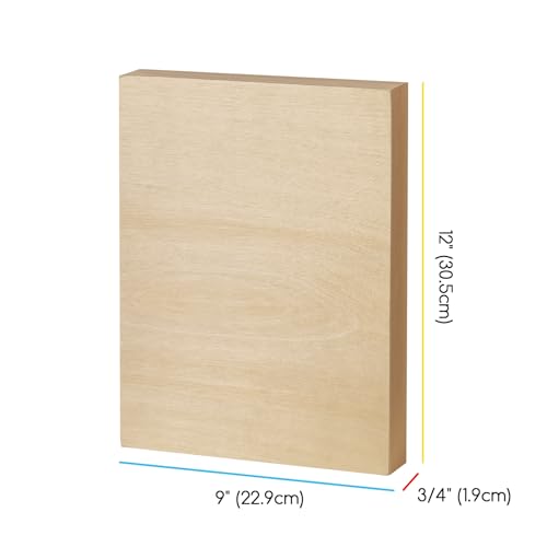 MEEDEN Unfinished Wood Canvas Board: 3/4” Deep 9x12” Wooden Canvas Panel Pack of 4 - Blank Cradled Wood Art Board for Painting - size: 9x12