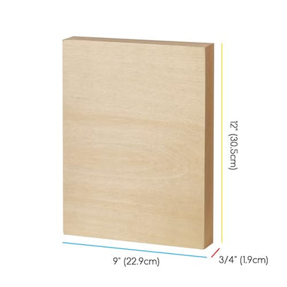 MEEDEN Unfinished Wood Canvas Board: 3/4” Deep 9x12” Wooden Canvas Panel Pack of 4 - Blank Cradled Wood Art Board for Painting - size: 9x12
