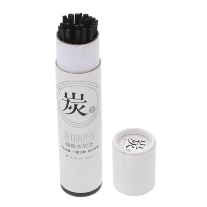 jojofuny 25Pcs Compressed Charcoal Sticks for Artists Durable Willow Drawing Pencils Smooth Surface Shading Sketching Supplies for Students and Professionals