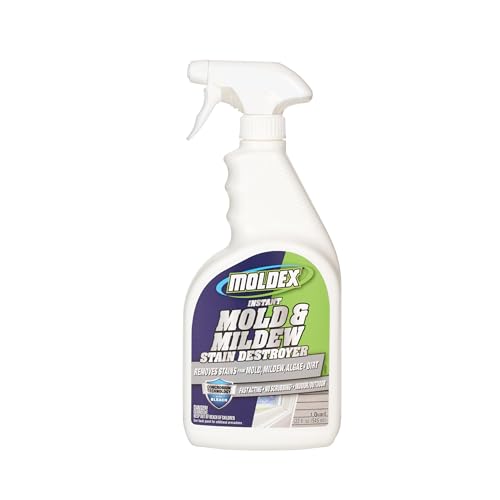 Moldex® Mold & Mildew Surface Stain Cleaner with Bleach, 32 oz – Fast Acting Spray for Tile, Grout, Siding and Outdoor Surfaces