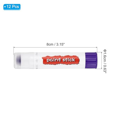 PATIKIL Tempera Paint Sticks, 12 Pcs Solid Tempera Paints Sticks Washable Bulk Markers Pen Quick Drying for Artists Beginners Art Supplies, Purple - color: Puple