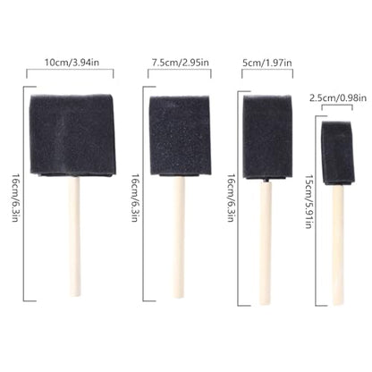 20Pcs Sponge Paint Brush for Painting Staining, Foam Brushes for Acrylics, Staining, Varnishes, Assorted Sizes Round Craft - size: 2.5cm diameter
