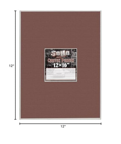 SoHo Artist Cotton Canvas All Media Panels - 12x12-3 Pack of Double Primed Cotton Acid-Free Panels Bonded Canvases for Paintings, Artwork and More - size: 12x12