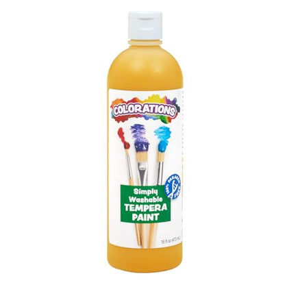Colorations Washable Tempera Paint, 16 fl oz, Cantaloupe, Non Toxic, Vibrant, Bold, Kids Paint, Craft, Hobby, Fun, Art Supplies - color: Cantaloupe