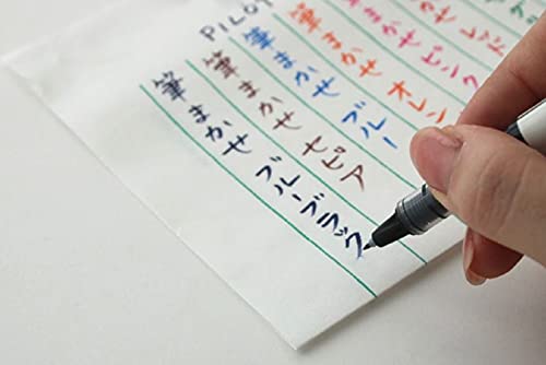 Pilot Color Brush Pen Fudemakase Set Extra Fine SVFM-20EF-8C Japan Import With Kanji Love Sticker, Black, Red, Orange, Blue, Blue black, Green, Pinkl, Sepia, 3.59 x 0.01 x 5.51 In